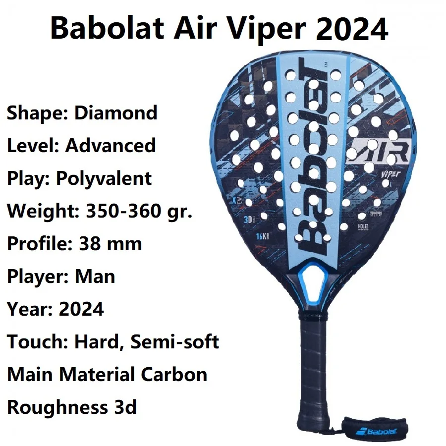 Babolat Padel Beach Tennis Racket Full Carbon Fiber Rough Surface Outdoor Sports Racket For Men Women Adult Senior Player 3K 12K