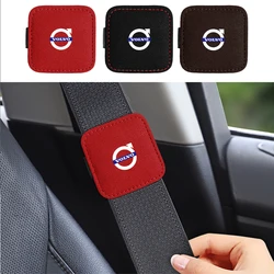 PU Leather Car Seat Belt Fixed Limit With Card Clip Interior Accessories for Volvo R Design T6 AWD C30 C40 C50 C70 S40 S60 S70