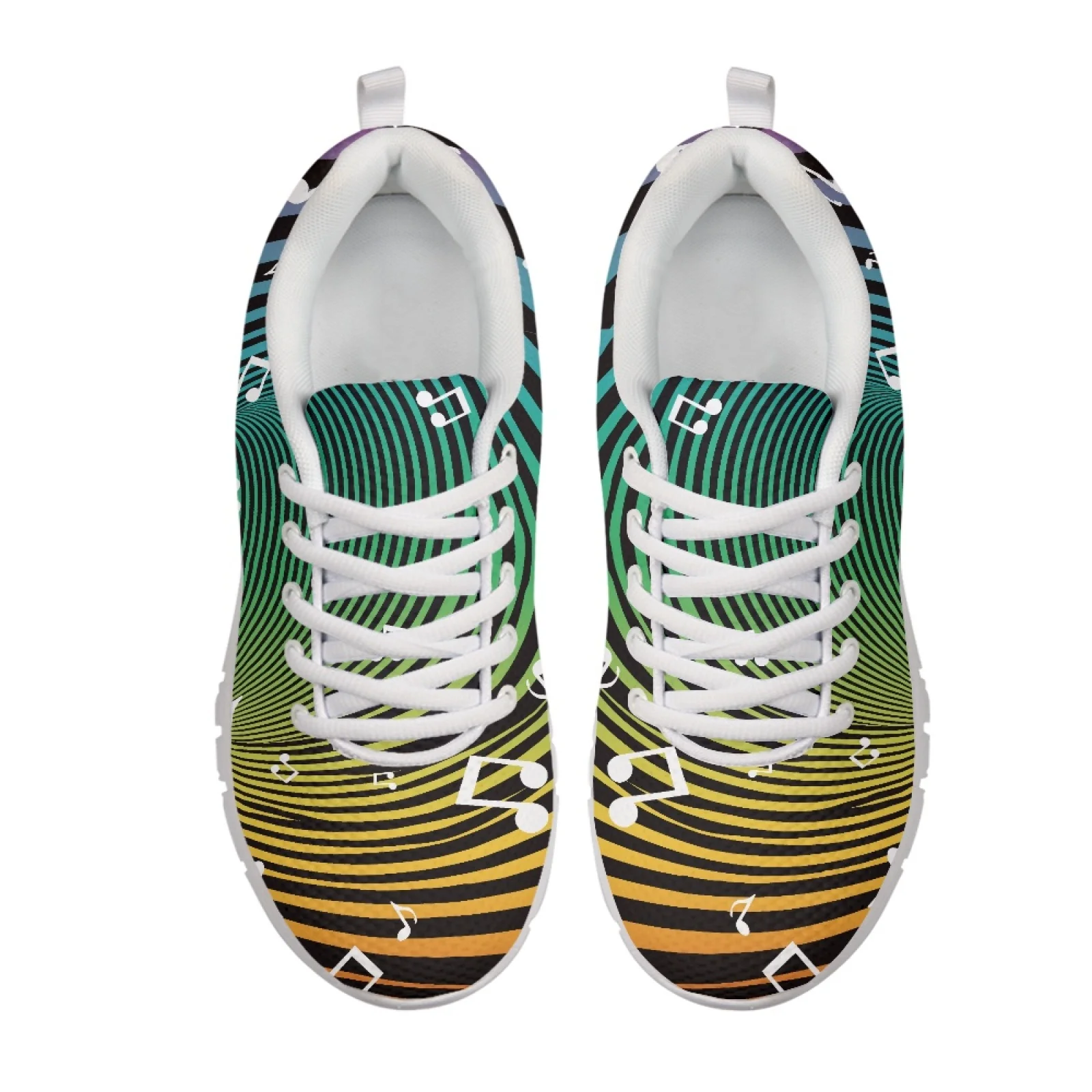 Coloranimal Colorful Music Note Walking Shoes Mesh & EVA Sole Running Sneakers Comfortable Running Shoes for Women