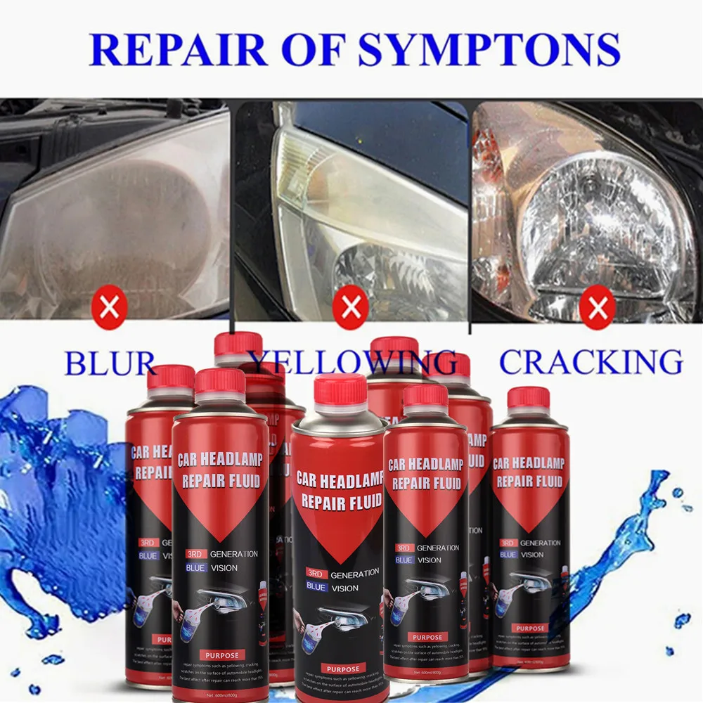 

Headlight Restorer Fluid 800ML Coating solution Headlight Renovation Repair Fluid Universal Headlights Liquid Polymer Polishing