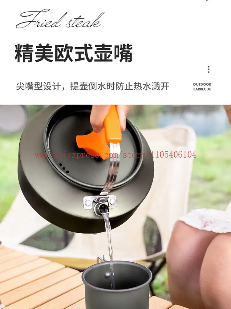 Outdoor kettle for making tea, special camping pot for cooking, outdoor boiled water, picnic teapot