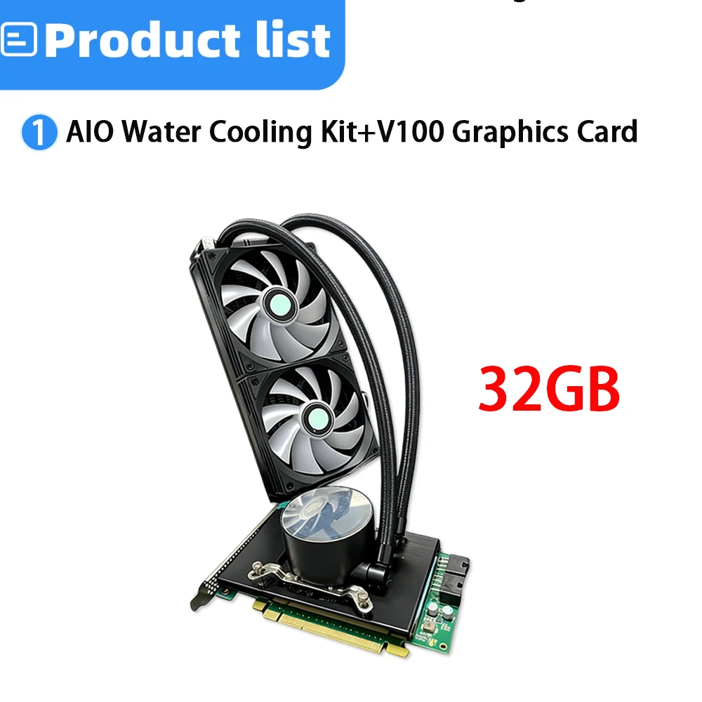 AIO Water Cooling Kit Ultra-Silent for NVIDIA Tesla V100 GPU 16GB