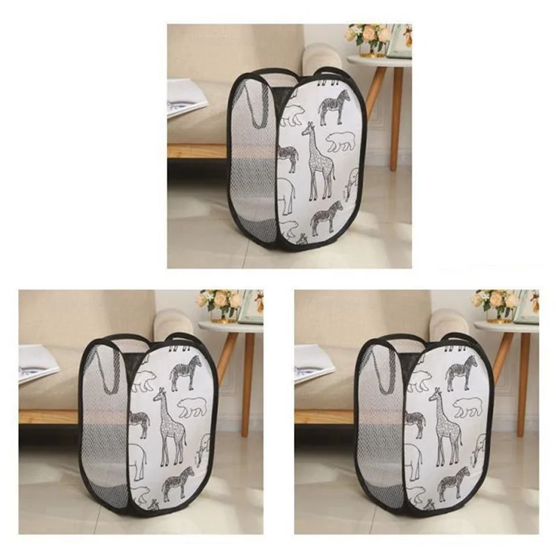AB45 3 шт., складная корзина для белья с героями мультфильмов, сетчатая корзина для хранения игрушек для детей 30X30x48 см