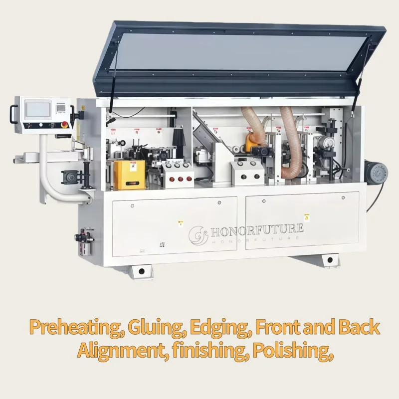 Professional Edge Banding Machine Auto Bevel Curve Sealing Gluing Bonding Sale Wood Tools Quality Full Automatic CNC PVC MDF