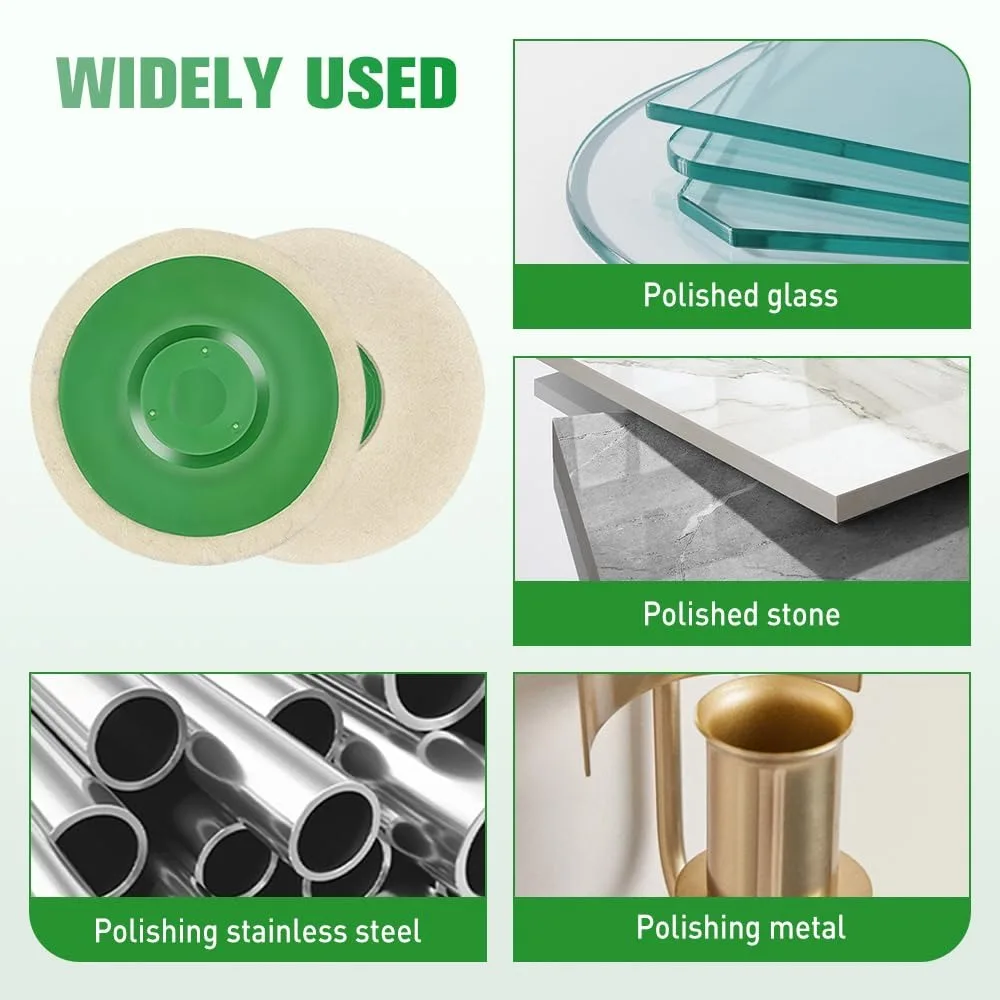 Disco per lucidatura con patta in feltro di lana, cuscinetti per lucidatura in lana composita aggiornati 2025, kit abrasivo per smerigliatrice angolare 100 per M