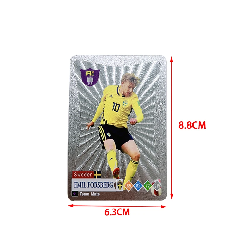 27/55PCS World Football Stars Limited Edition Gold Card Plastic Material Football Player Children\'s Fan Toy Card Birthday Gifts