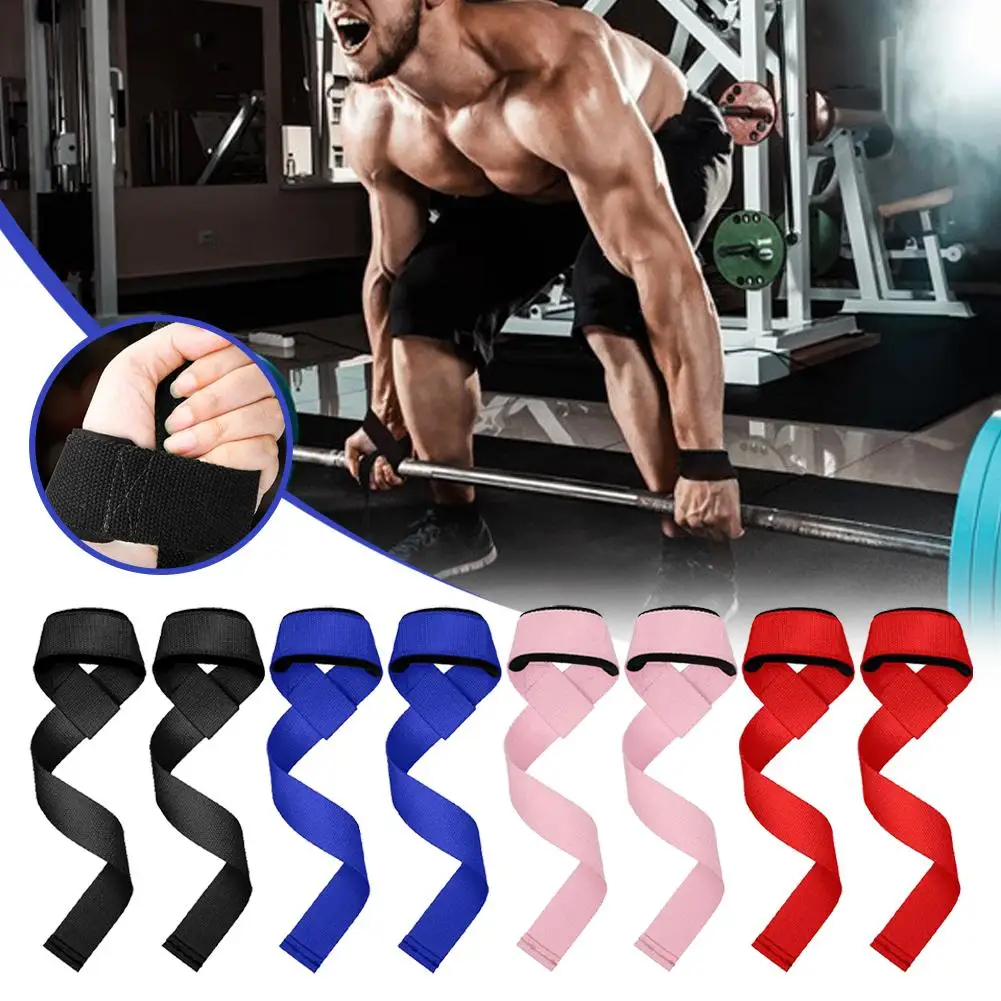 1pair Weightlifting Wrist Straps Strength Training Strap Lifting Non-slip Fitness Adjustable Band Sports Grip Support Gym W I4V3