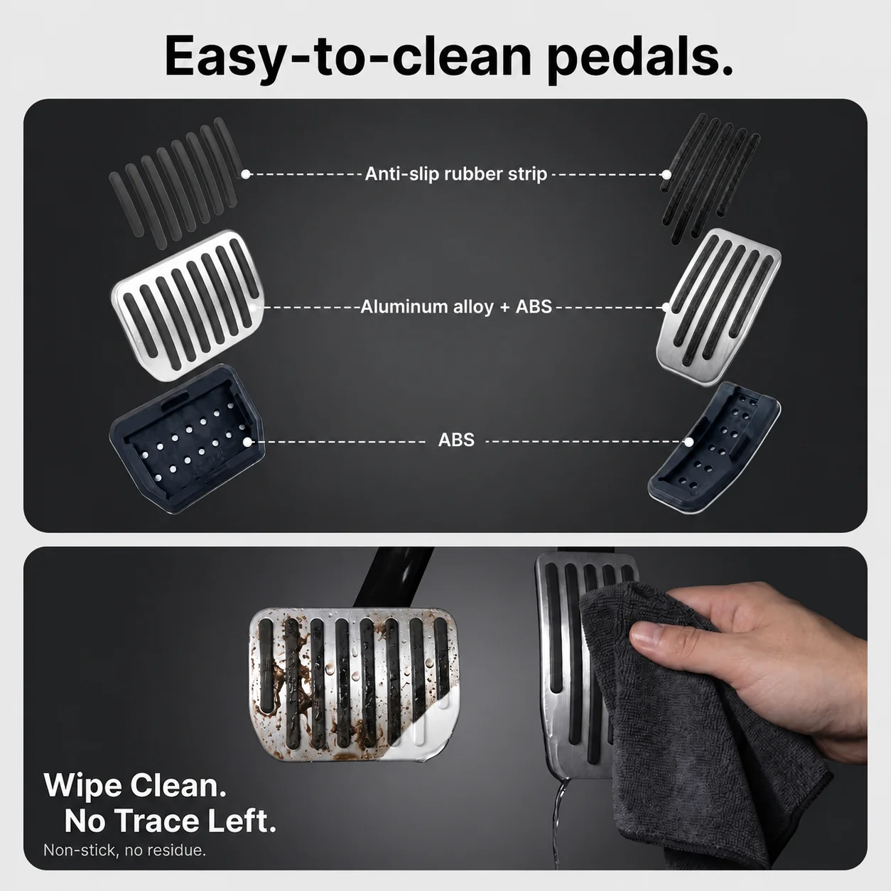 For Tesla Performance Pedal Pads Cover Foot Aluminum Non-Slip Pedals for Model Y(Juniper) Model 3(Highland) 3/Y 2017-2026 image 5