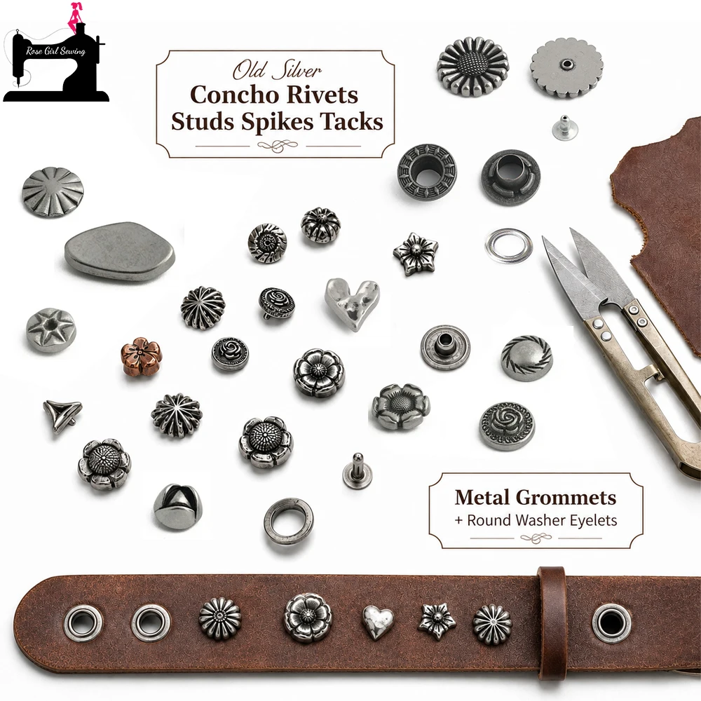 30/100/300PCS Old silver Floral Rivet Stud Button For DIY Leather Bag Belt Jeans Decor Grommets Eyelets with Washers Accessories