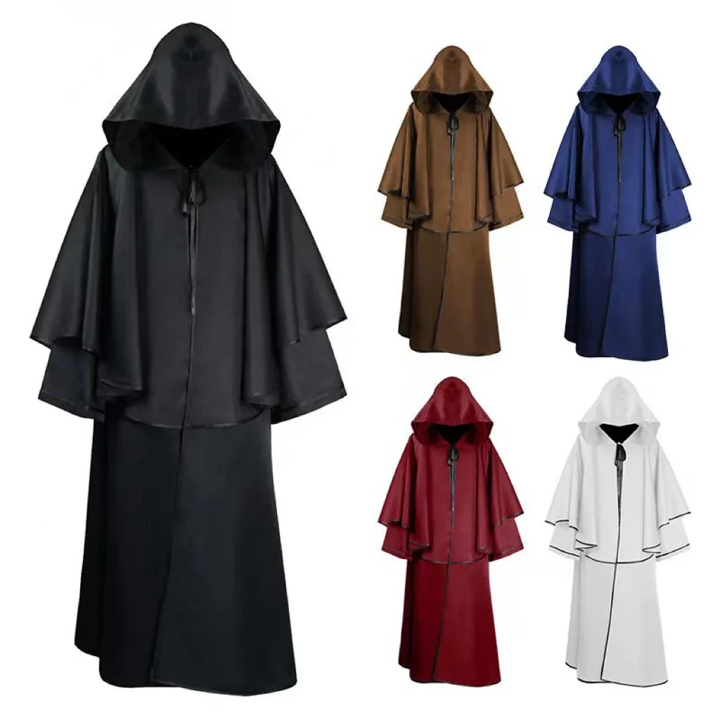 

5-Color Hooded Gown Monk Gown Long Sleeve Wizard Death Cloak