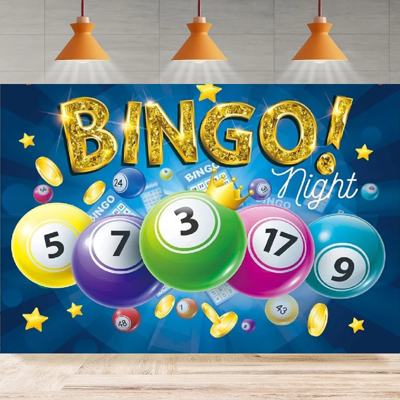 Photography Backdrop Game Time Gaming Gamer Cards Contest Bingo Night Casino Snooker Winning Background Home Party Backdrop Wall