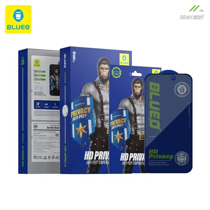 

BLUEO For iphone 17 pro Anti Spy Full Coverege Anti-Peep Tempered Privacy Screen Protector Glass For Iphone 17 pro max Anti Spy