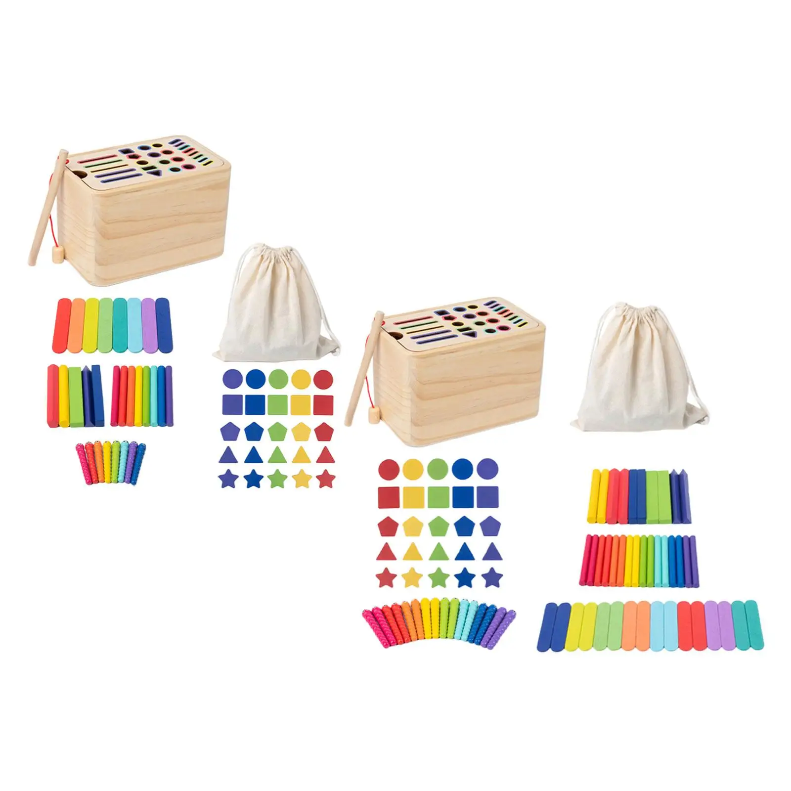 Wooden Learning Color Sorting Toys Matching Game for Kids 1-3 Year Old Gifts