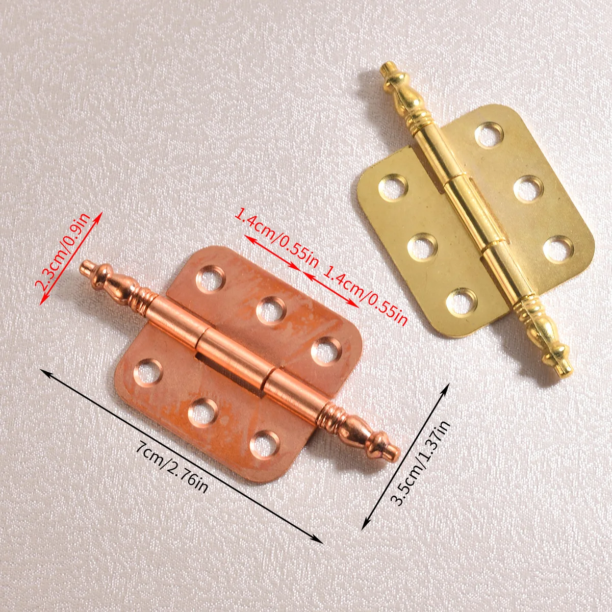 2Pcs Antique Cabinet Door Hinges Jewelry Gift Box Drawer Cupboard Decorative Hinge Furniture Hardware Fittings