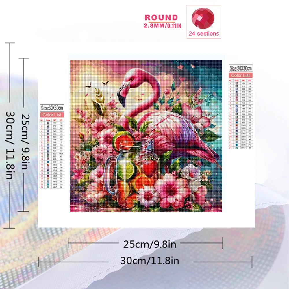 Evershine Full Square Diamond Embroidery Flamingo Animal Rhinestones Painting Floral Needlework Mosaic Handicraft Wall Art
