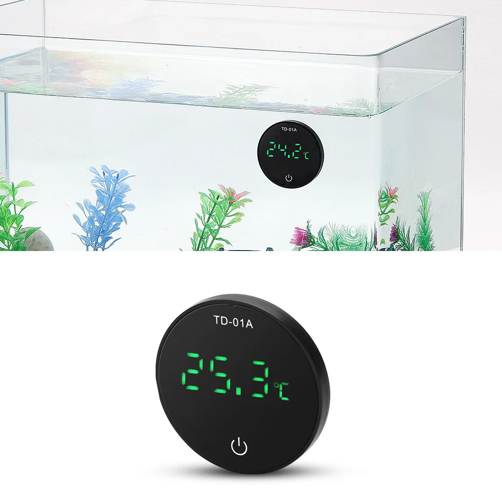 Aquarium Self-Adhesive Thermometer, LCD Digital Fish Tank, Mini Thermometer, Large Screen Monitor, Terrarium Temperature Meter0-