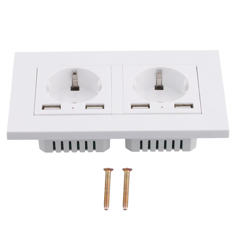 IP66 16A 250V Waterproof Outdoor Wall Power Socket Box  Electrical Double Outlet With 2USB  For Home Garden German-Style