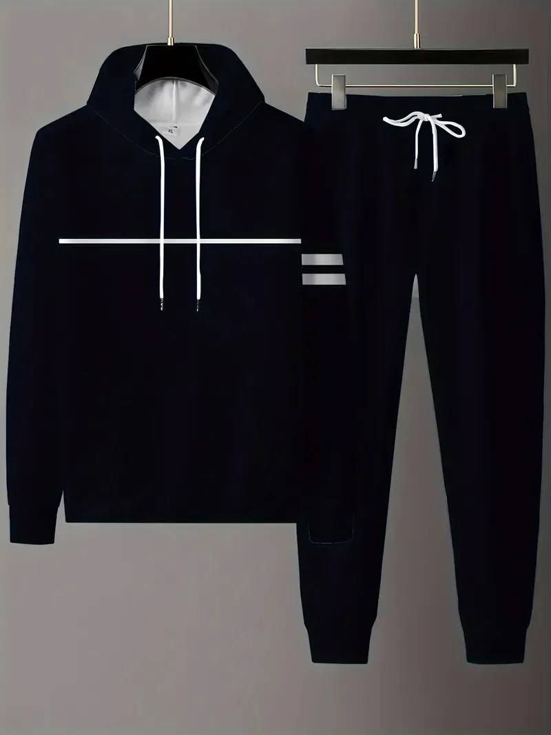 

The new men's hoodie set for Spring and Autumn 2025 is a casual and fashionable 3D printed streetwear collection