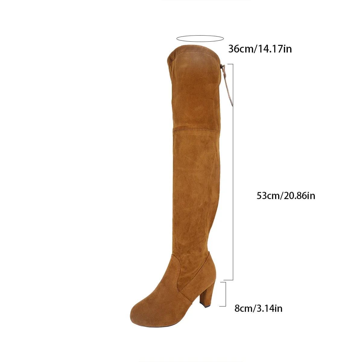 Winterliche europäisch-amerikanische neue Damen-Overknee-Stiefel mit hohem Absatz, rundem Schaft und Schnürung – modische, sexy Stiefel für Nachtclub-Partys und moderne Anlässe – Detail 21
