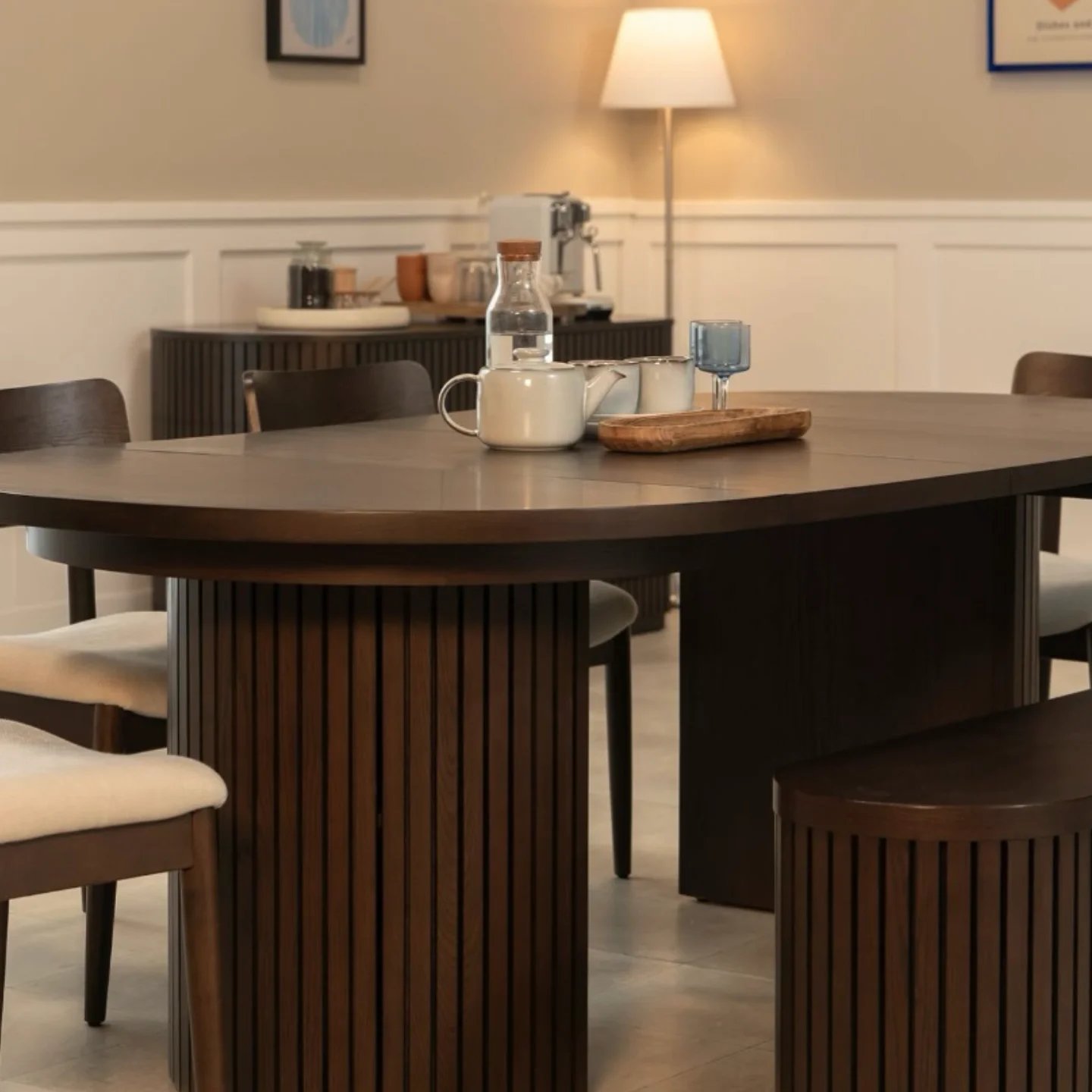 /Restaurant Solid Wood Expanded To 3 Meters Dining Table /Factory Price Modern Furniture Custom River Wood