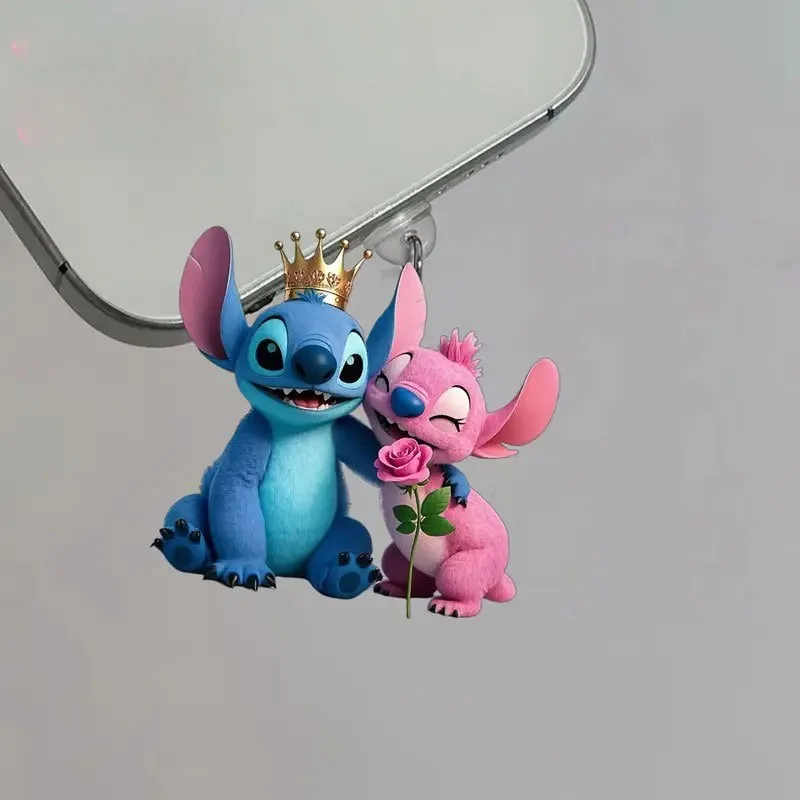 

Disney Cute Stitch Acrylic Phone Dustproof Plug Charging Port Dustproof Suitable for Apple Phone Charging Port and Type-C Port