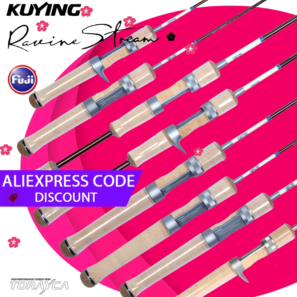 

Kuying Ravine Stream Fishing Lure Rod 1.41m 1.44m 1.52m 1.53m 1.56m 1.59m 1.98m Spinning Casting Carbon Fuji River Ultra Light