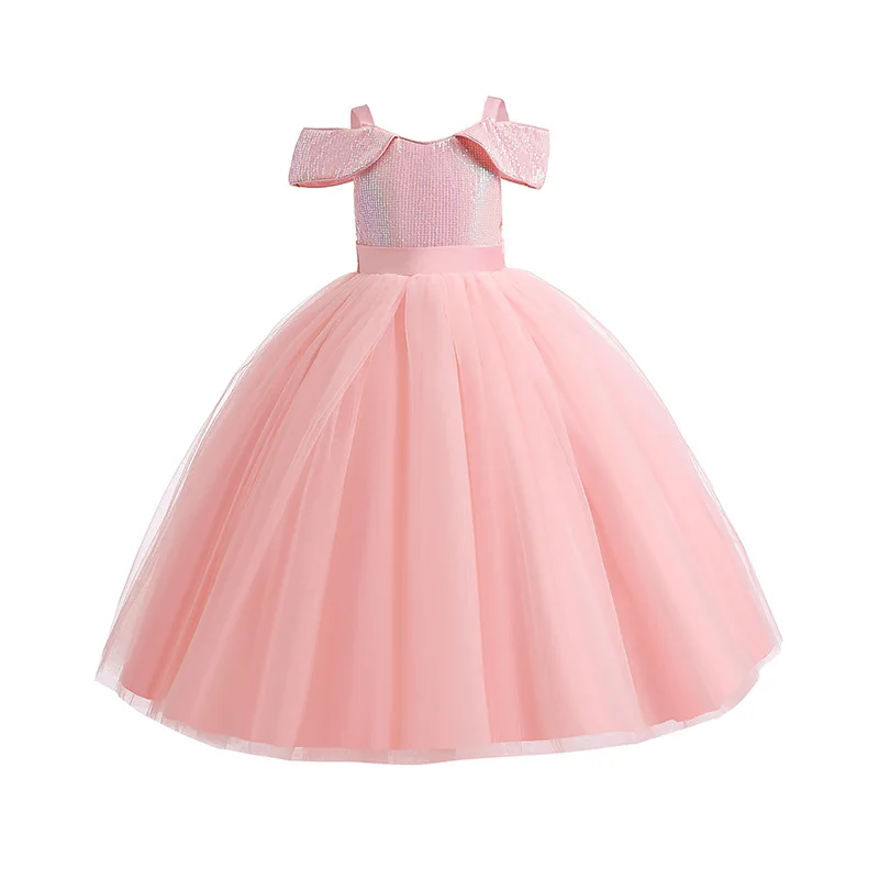 HETISO Girls Bridesmaid Party Dresses Luxury Sequined Ceremony Children's Dress for Christmas Kid's Graduation Prom 4-14 Years
