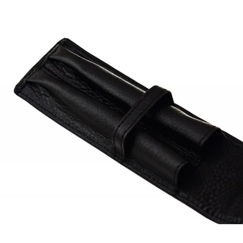 

Черный чехол для ручек из натуральной кожи A + для 2 перьевых ручек, сумка для ручек из мытой воловьей кожи