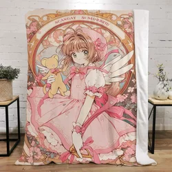 Cardcaptor Sakura Knitted Blanket King Size Microfiber Bedding Fluffy Soft Blankets and Throws Bed Throw Interior for Home Knee