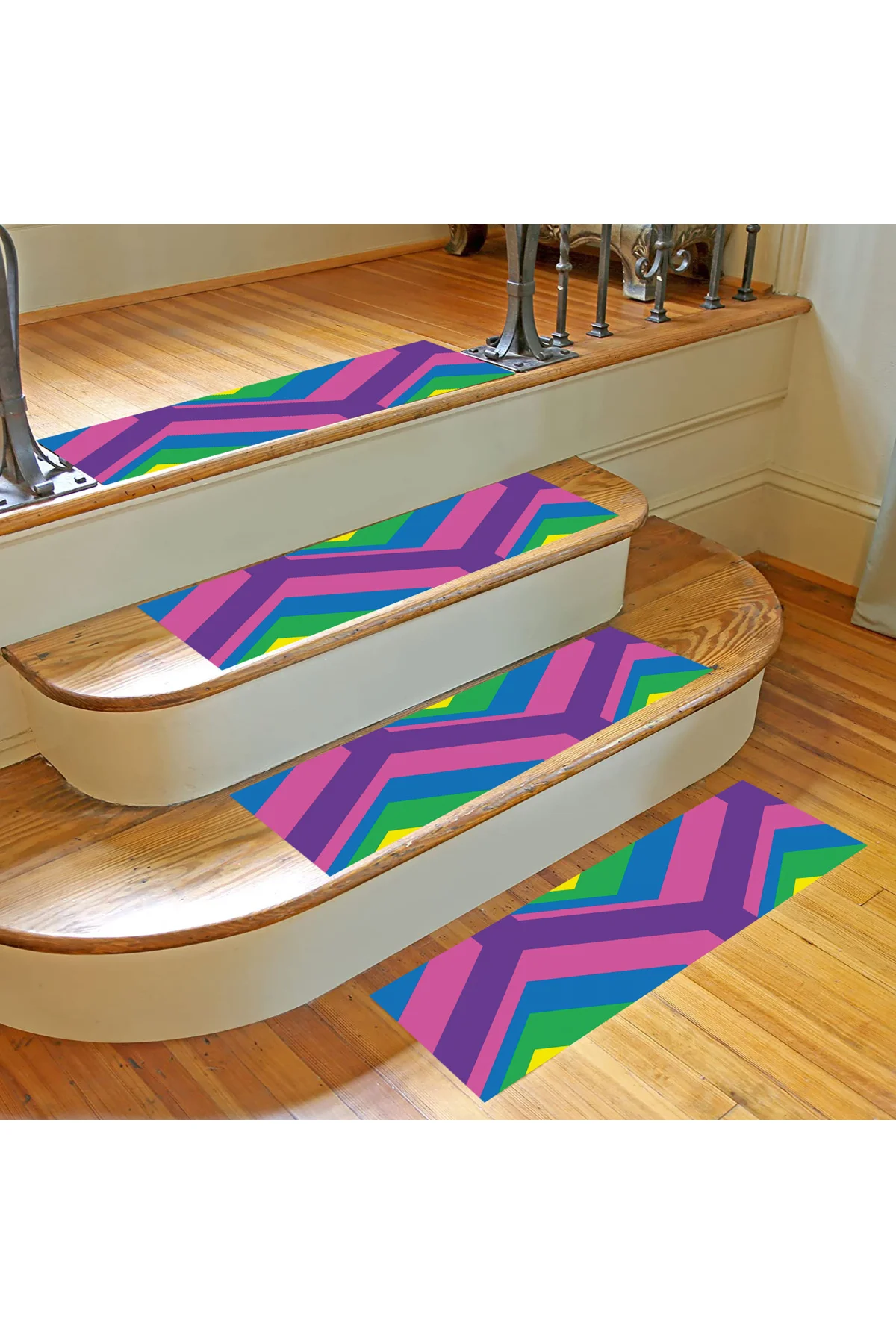 

Abstract Patterned Stair Tread Rug, Stair Carpet, Non Slip Stair Mat Stair Rug, Home Decor, HD Printed Rug, sm730