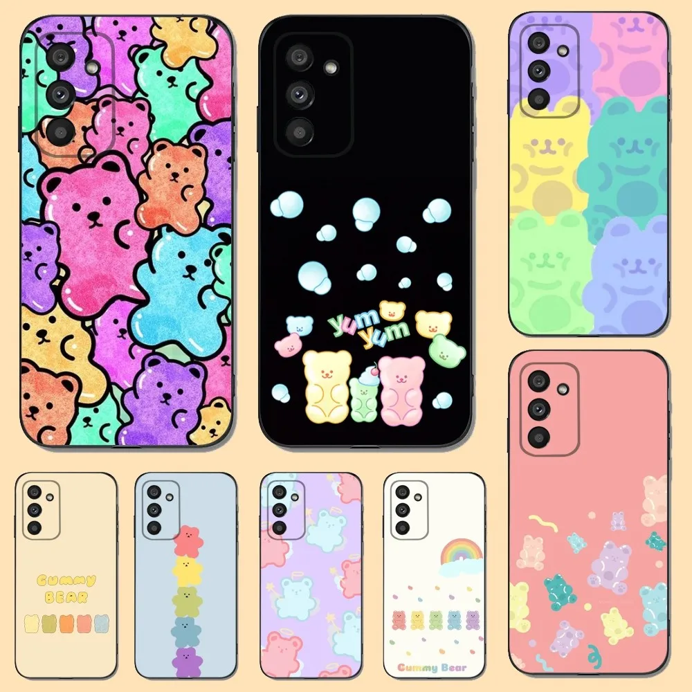 Cute G-Gummy Bear Phone Case For Samsung S23,22,21FE 20,10lite 9,8,5plus 6,7edge Note20,20ultra Black Silicone