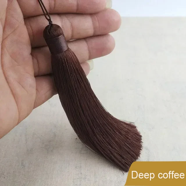 1/2/5/10Pcs 12cm Polyester Seide Quaste Mit Hängenden Ring Seil Fringe Trim DIY Nähen zubehör Hause Vorhang Anhänger Dekoration