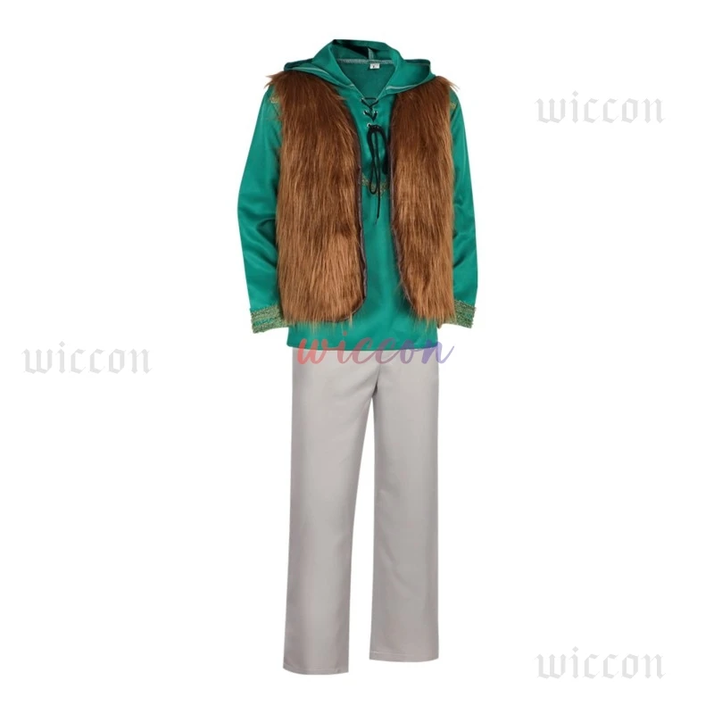 Anime Dragon Hiccup Cosplay Costume Green T Shirt Pant Brown Vest Set Halloween Uniform For Man Party