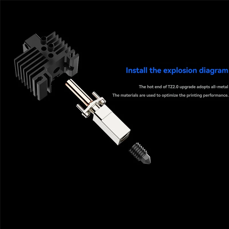 For Bambu Lab P1 3D Printer Hotend Kit With Cooling Fan Hardened Steel Nozzles Enhanced Printing Precision