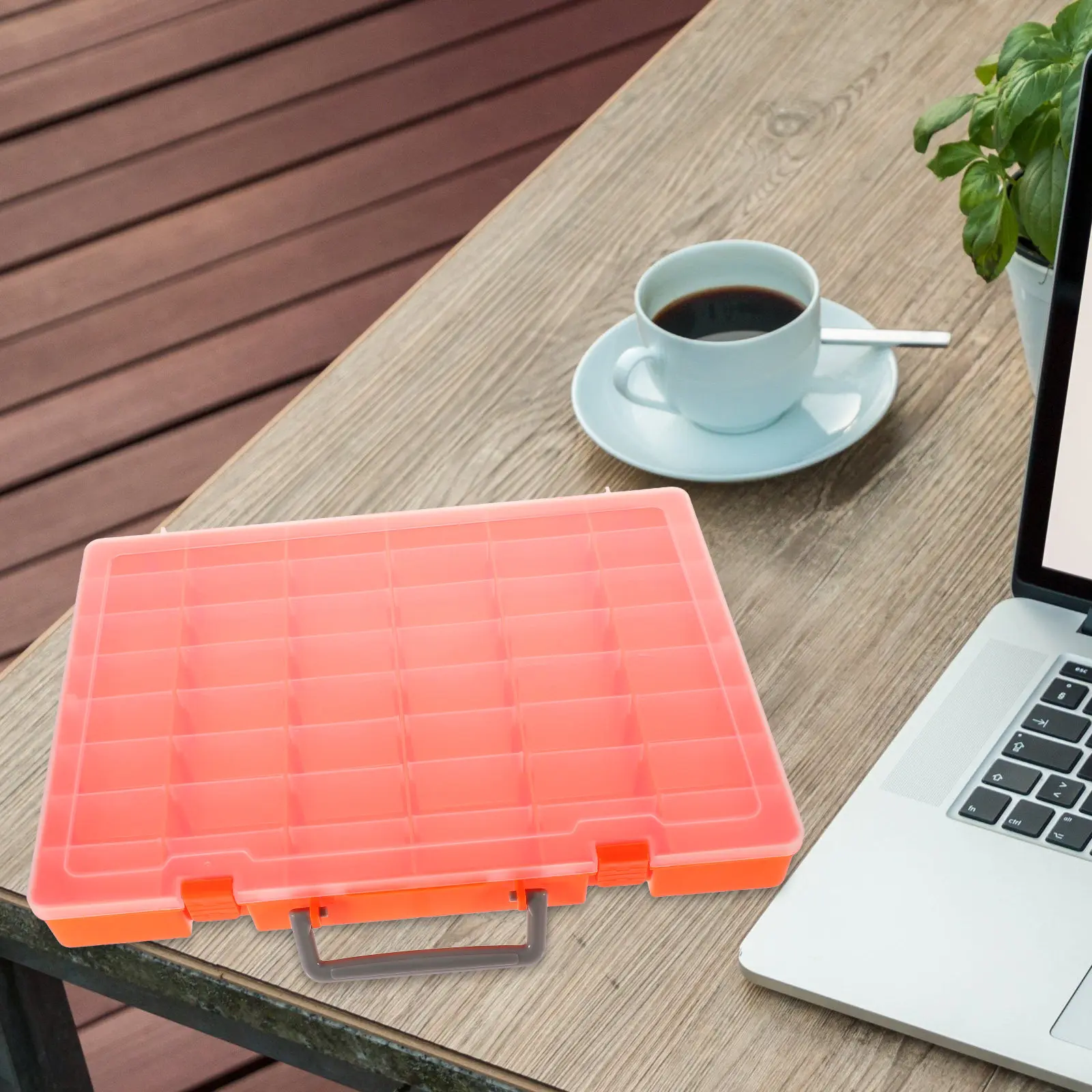 48 Compartments Transparent Plastic Organizer Box Portable Storage Case for USB Drives Cards Small Items Craft Bead Tackle