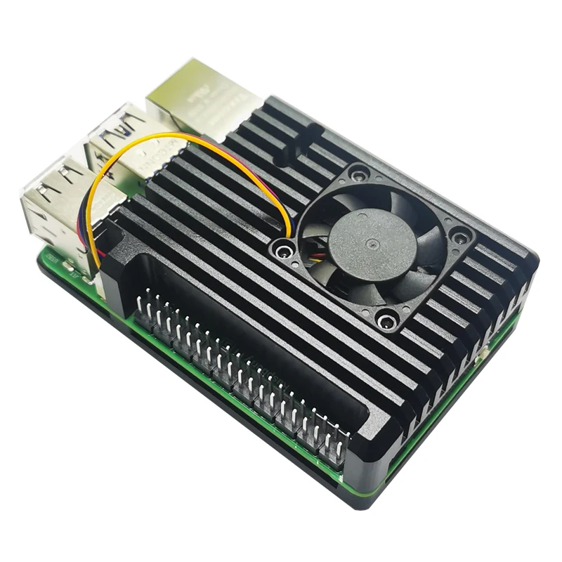 Carcasa de aleación de aluminio Raspberry Pi 5 con control de temperatura PWM, regulación de velocidad, ventilador de refrigeración, protección activa de refrigeración y refrigeración