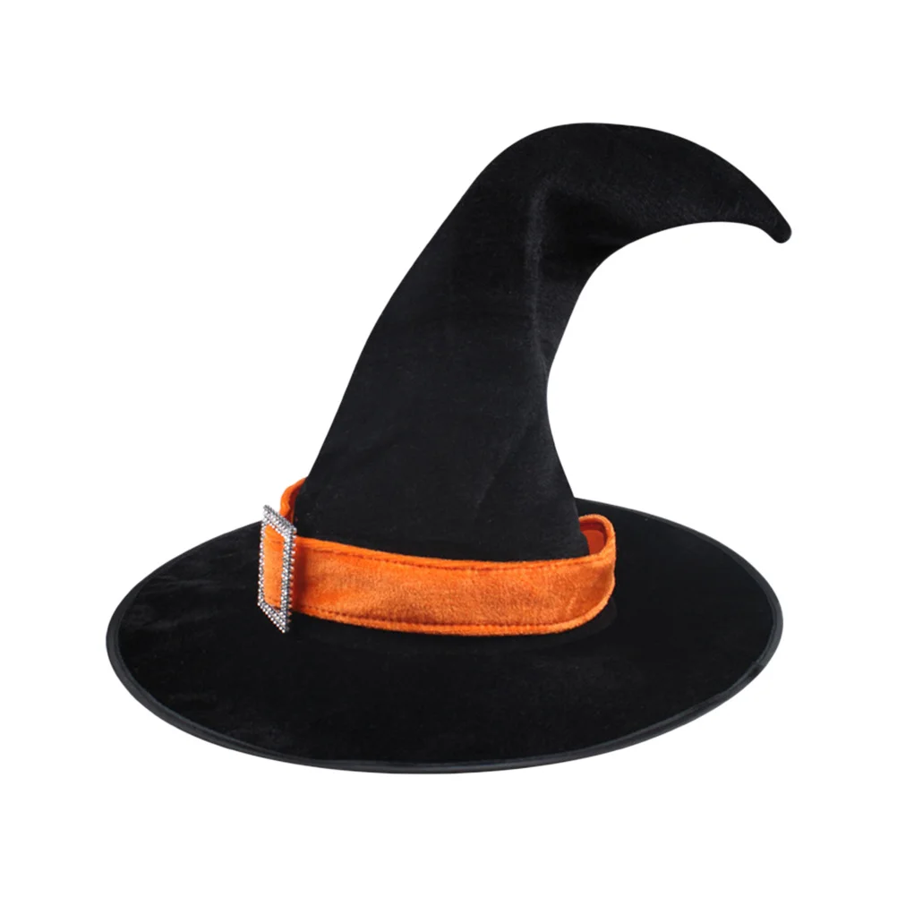 

Cartoon Witch Curved Hat For Halloween Masquerade Party Decoration Nonwoven Costume Accessory Lightweight Adult Cosplay Dance