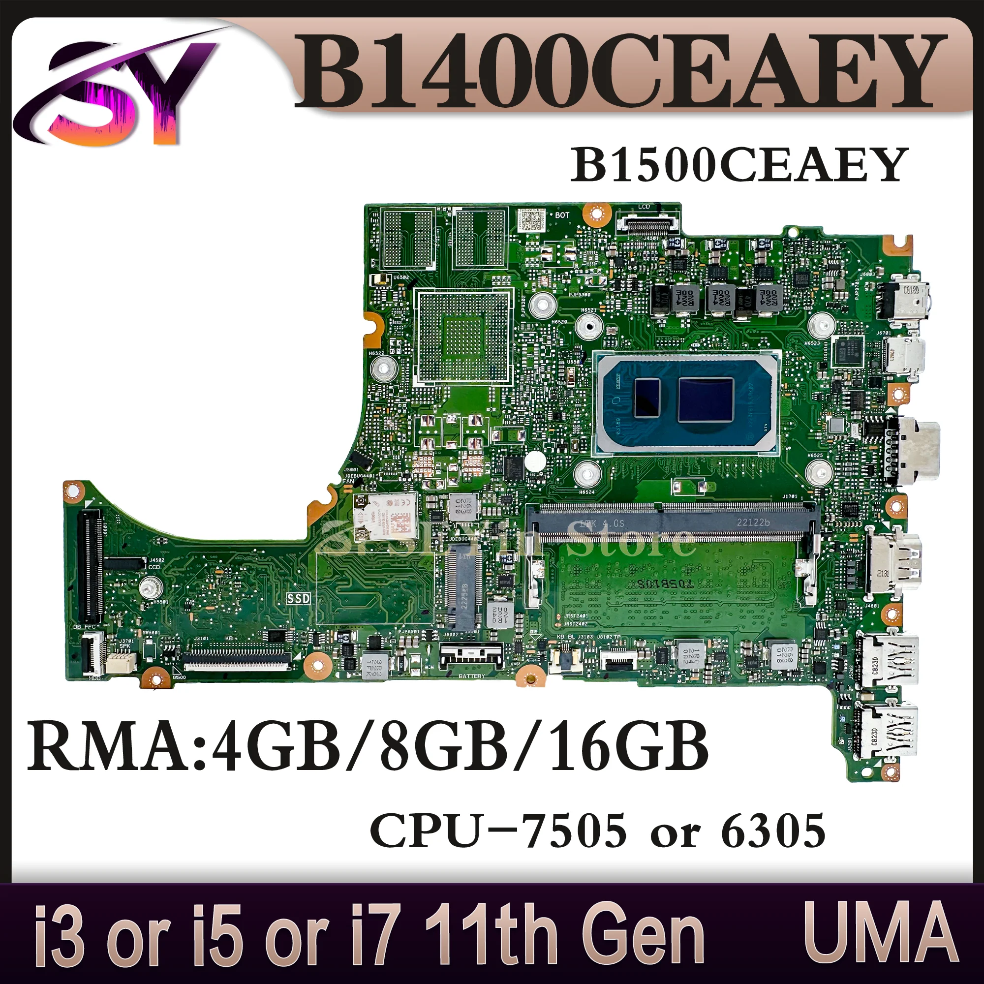 B1400CEAEY Mainboard For ASUS B1400CEAE B1400CEPE B1400CEPEY B1500CEAEY B1500CEAE B1500CEPE B1500CEPEY Laptop Motherboard