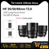 7artisans 35mm 50mm 85mm T2.0 Full Frame 310° Ultra Long Focus Cine Professional Spectrum Lenses For Sony E Leica TL Nikon Z RF