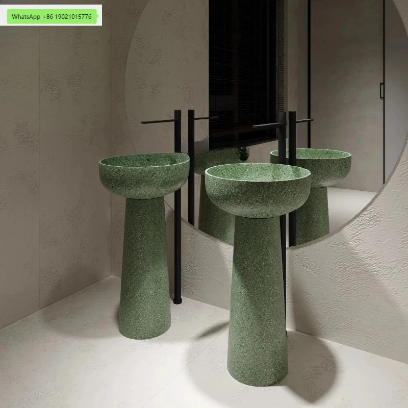 TQH terrazzo floor-to-ceiling hand wash face basin small apartment wash table hotel clubhouse courtyard column basin