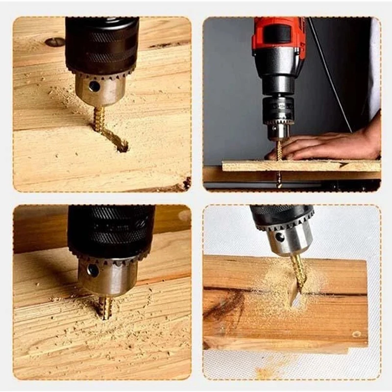 6Pcs Cobalt Drill Bit Set Hole Saw Grooving Set Woodworking Sawtooth Drill Slotted Drill