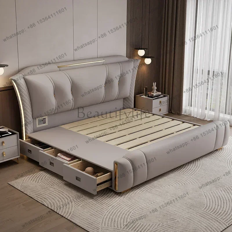 LJY Queen Beds On Offer Modern Beds﻿ 180x200cm Full Marriage Bedrooms Dorm Room Essential Double Bed Complete Bedroom Furniture