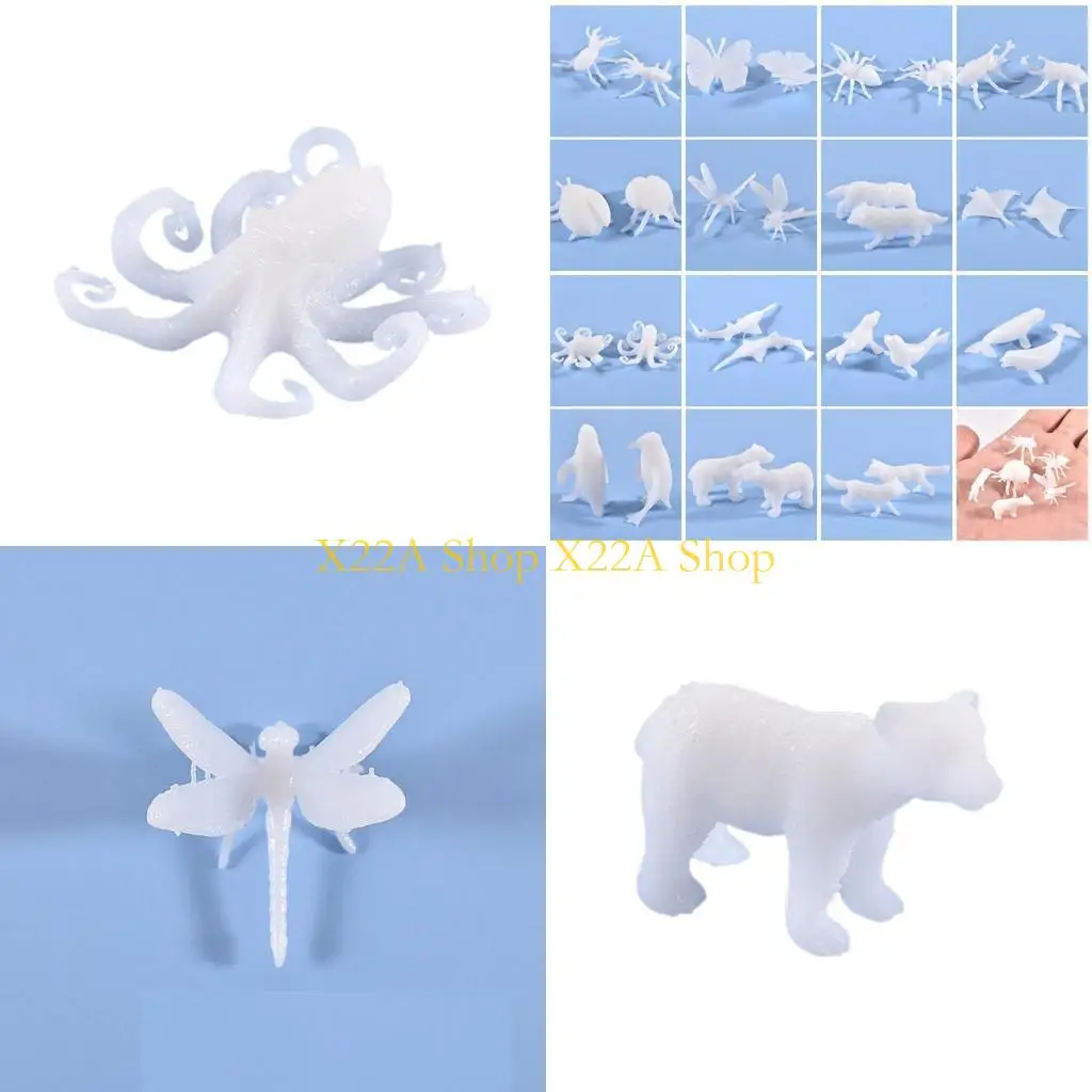 Unique Resin Supplies Assorted Animal Resin Jewelry Making Accessories 3D Mini Plastic Filler for Art Crafts Resin Model