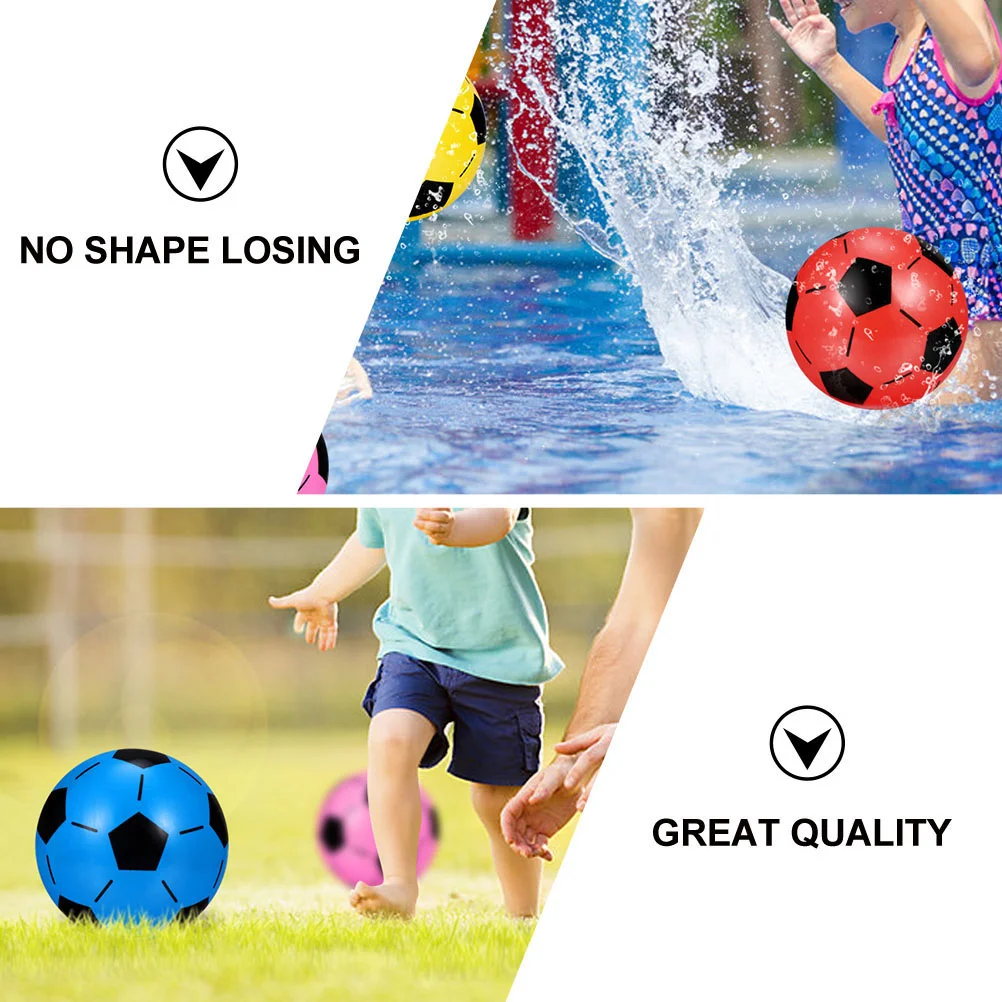 5 Pcs Inflatable Soccer Balls Children’s Toys Playground Assorted Field Plastic