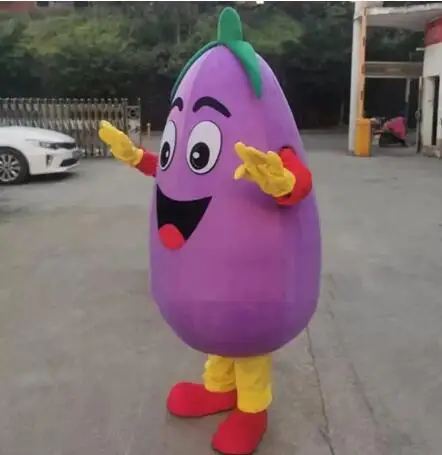 New Adult Deluxe Eggplant Mascot Costume Cosplay Mascotte Fancy Dress Character Carnival Christmas Celebration Mascot Costume