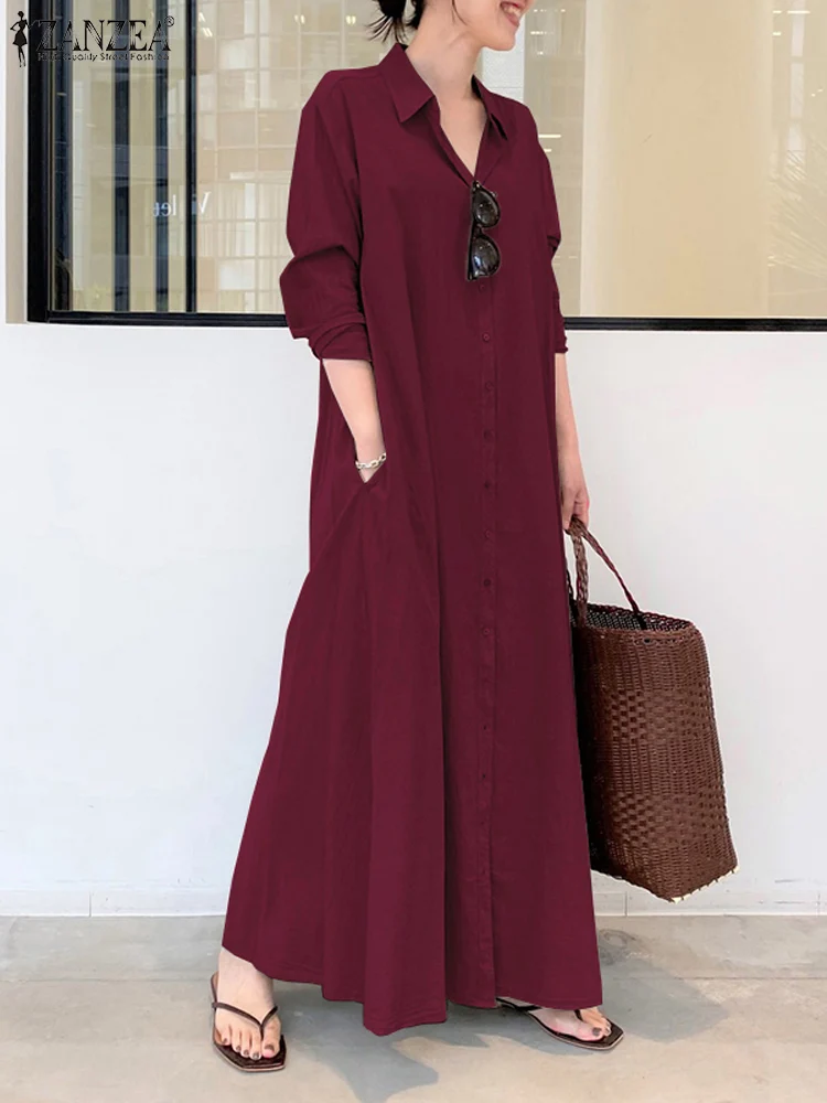 chinese dress ladies 6 Color Sexy ZANZEA Women Strapless Polka Dot Casual Loose Long Maxi S main image 0