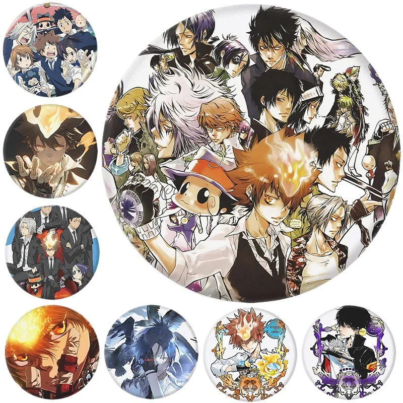 

Реборн аниме периферийные устройства значок Byakuran·Gesso фигурка булавки Sawada Tsunayoshi металлический значок Gokudera Hayato брошь на пуговицах игрушки