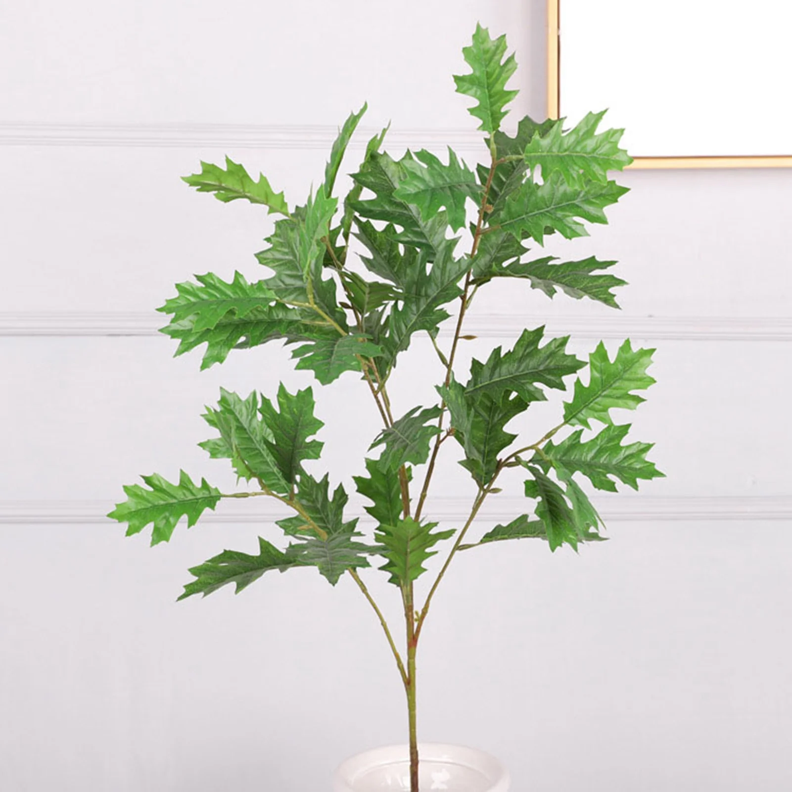 

Artificial Oak Leaves Silk Fabric Leaves Flexible Iron Stem Decorative Faux Oak Leaves Home Decor