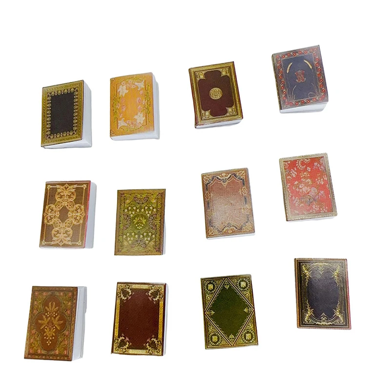 12Pcs/set Dollhouse Miniature Classic Books Model 1:12 Mini Notebooks Pretend Play Doll House Decoration Accessories