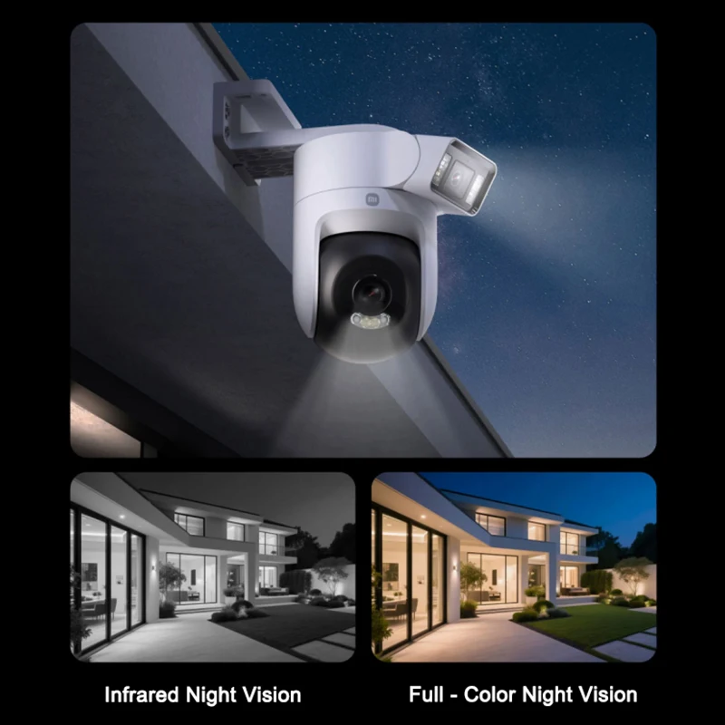 كاميرا XIAOMI الخارجية الجديدة 4 إصدار كاميرا مزدوجة، 360 درجة ° 5MP 3K، إنذار بصري مسموع، صوت ثنائي الاتجاه، IP66، النسخة الصينية مع محول #4